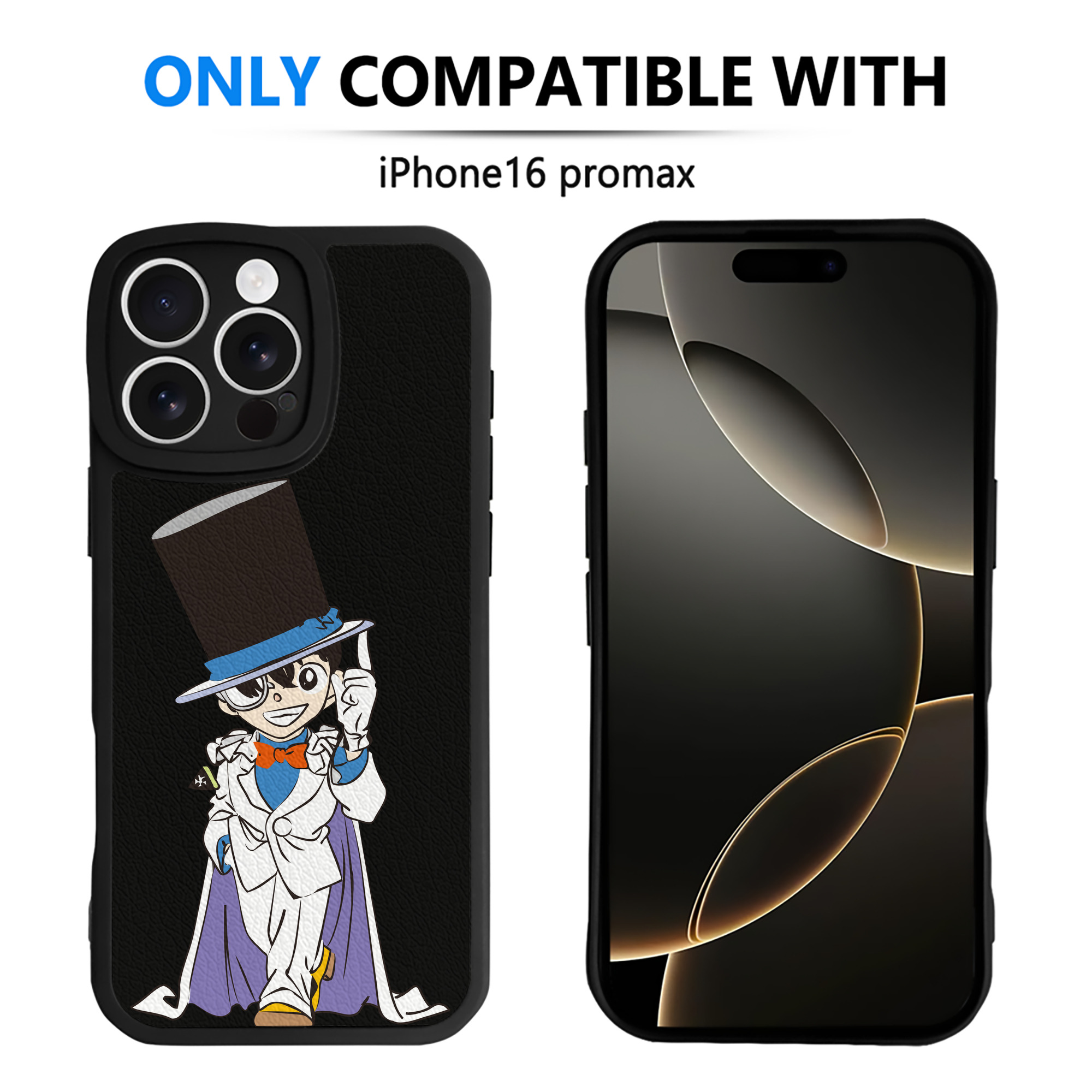 （画像用） 名探偵コナン 江戸川 コナン Detective Conan Conan Edogawa 【iPhone 16シリーズ対応】シリコンスマホケース（レザー調） 材質：シリコン